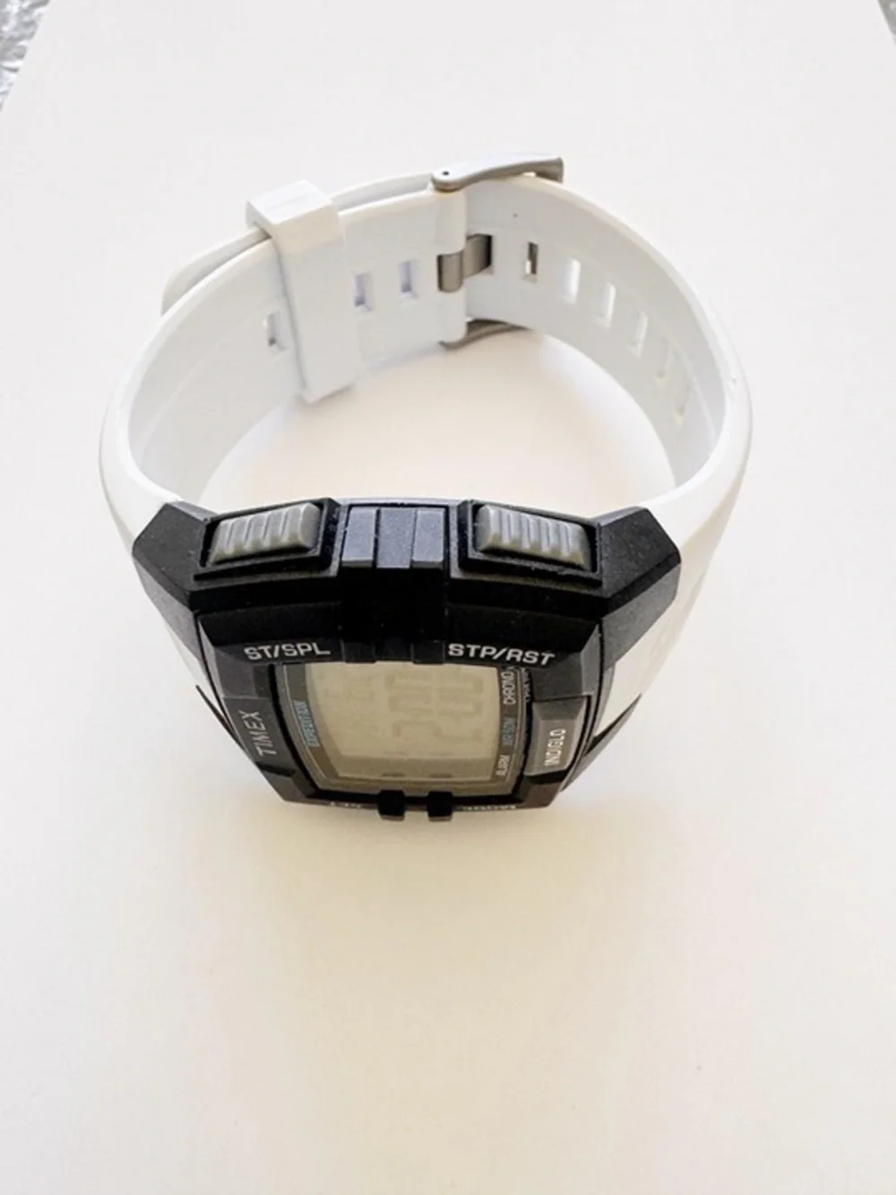 Timex Expedition 45mm White Black Digital Running Men's Watch Chrono